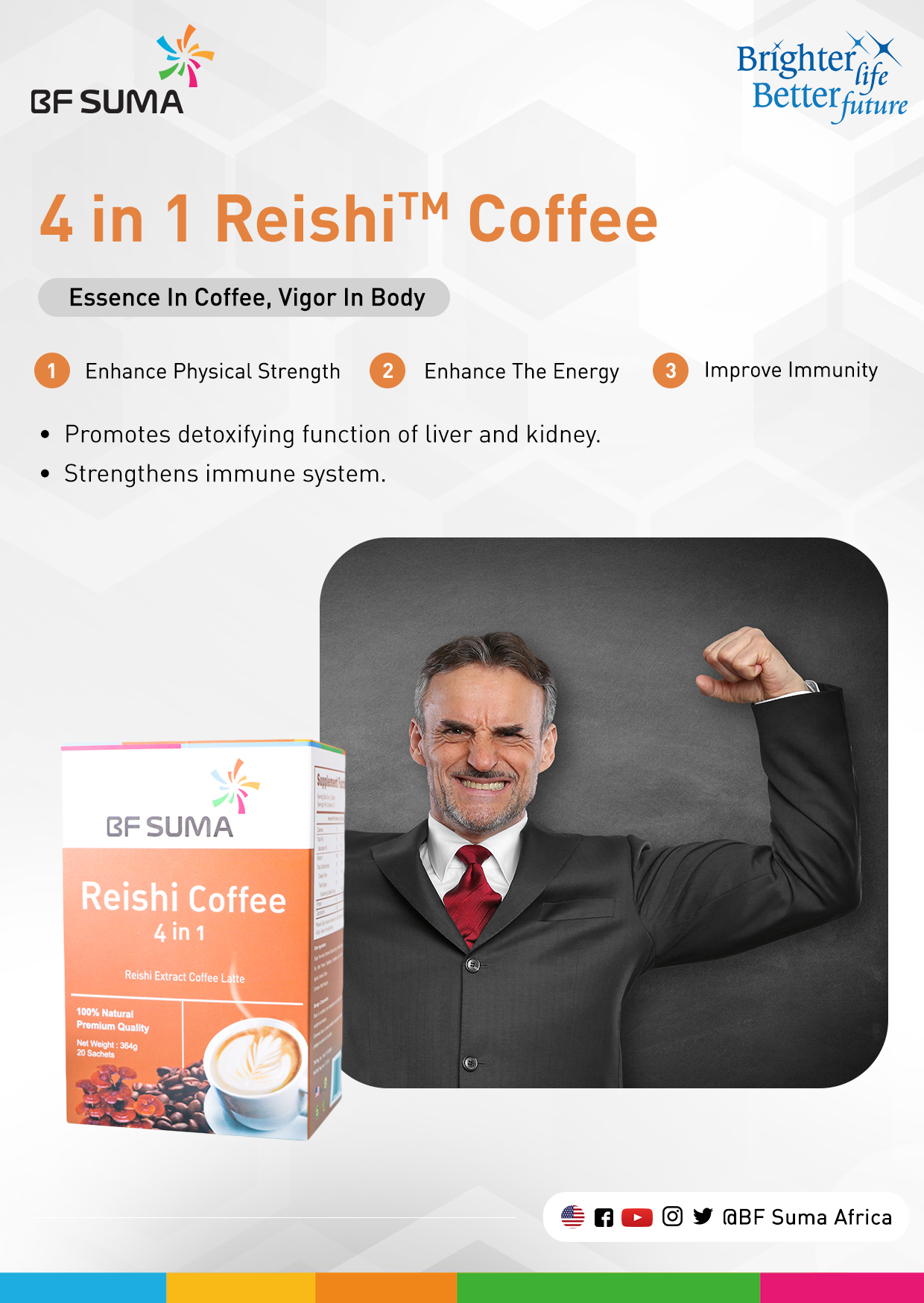 BF Suma Reishi 4in1 Coffee 20 Sachets Immune Booster, Improve Immunity, Enhance Physical Strength, Enhance the Energy, AP011F