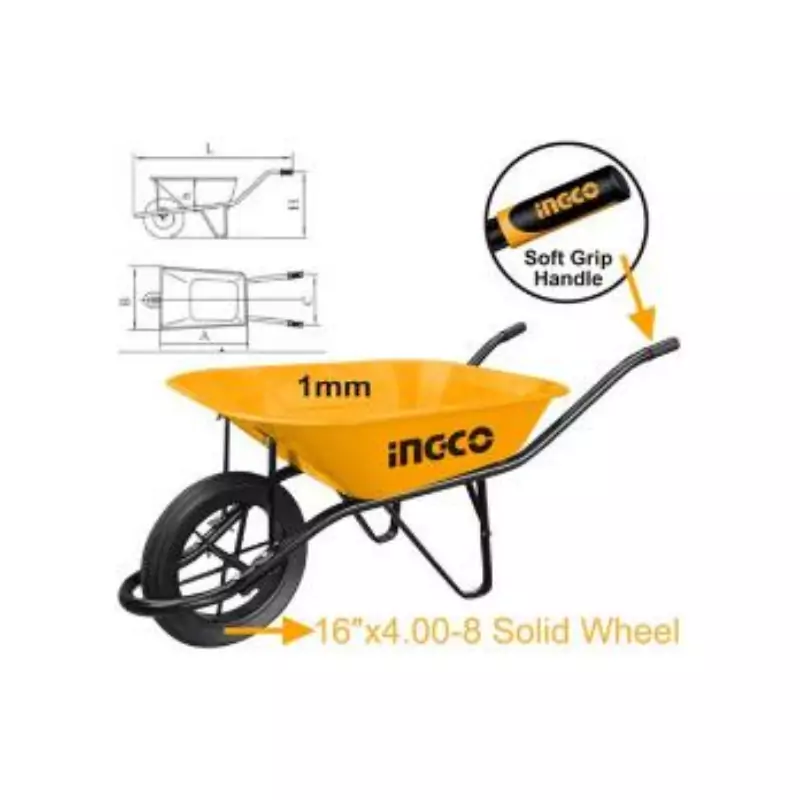 Buy Ingco Wheel Barrow 130kg HHWB64010 1D Nidadanish Tanzania